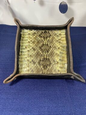 Leather & Rattlesnake Skin Valet Tray